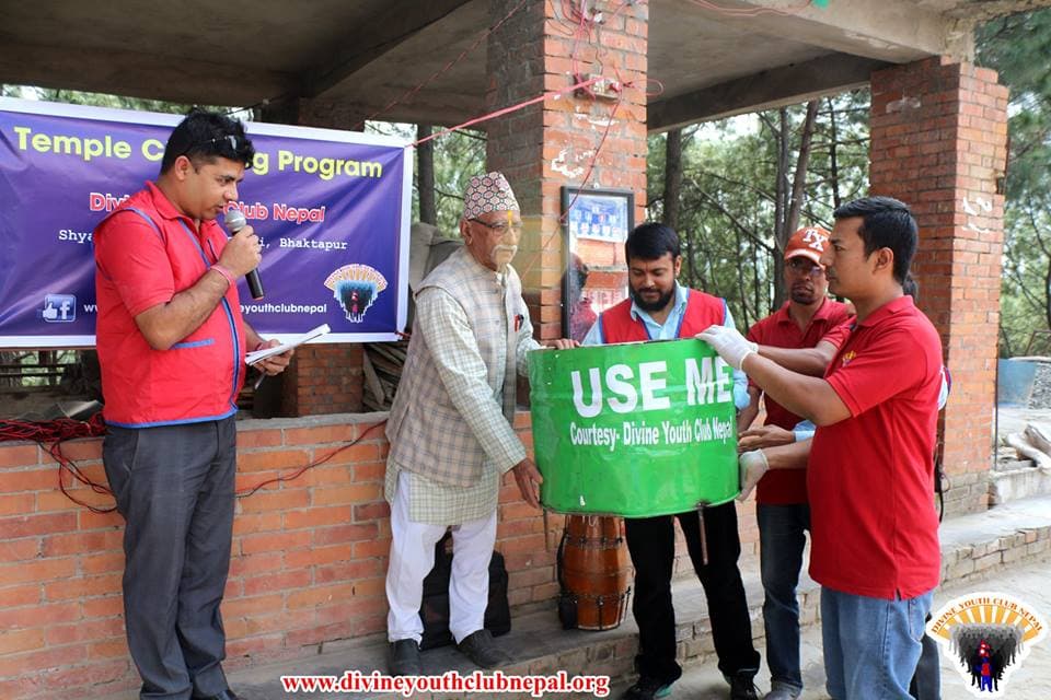 Subarneshwor-Mahadev-TempleHanding-over-Dustbin-Bhaktapur-2075